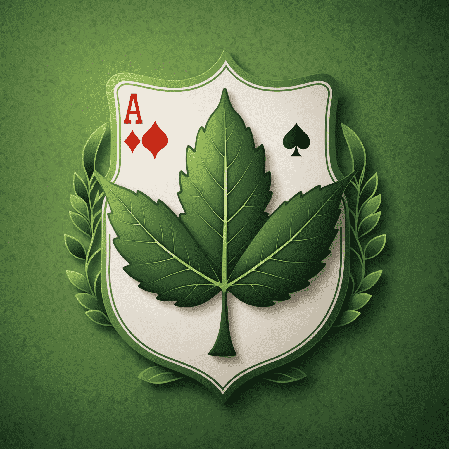 AviaPlinClub Logo - A stylized green leaf with playing card symbols