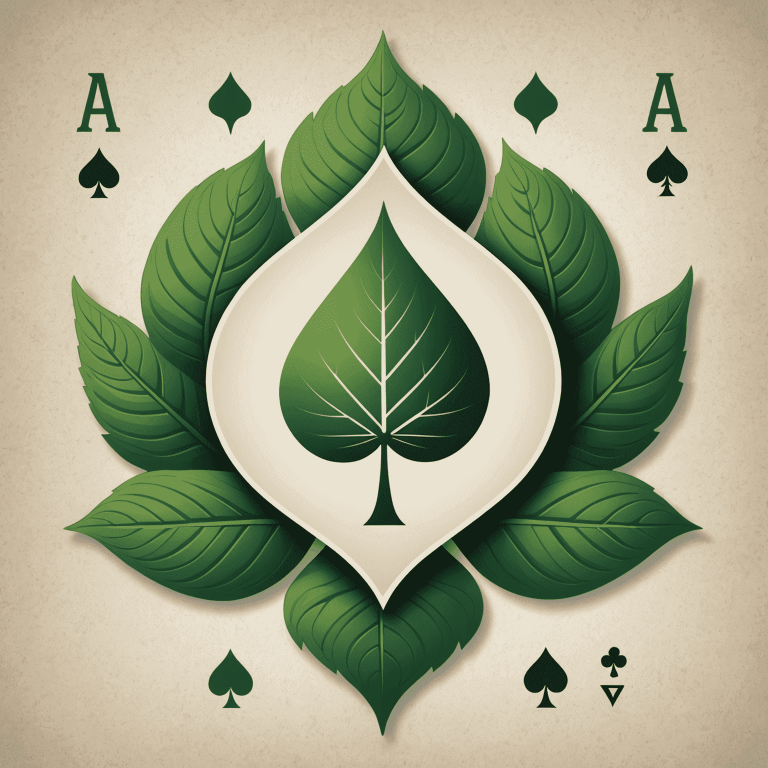 AviaPlinClub Logo - A stylized green leaf with playing card symbols