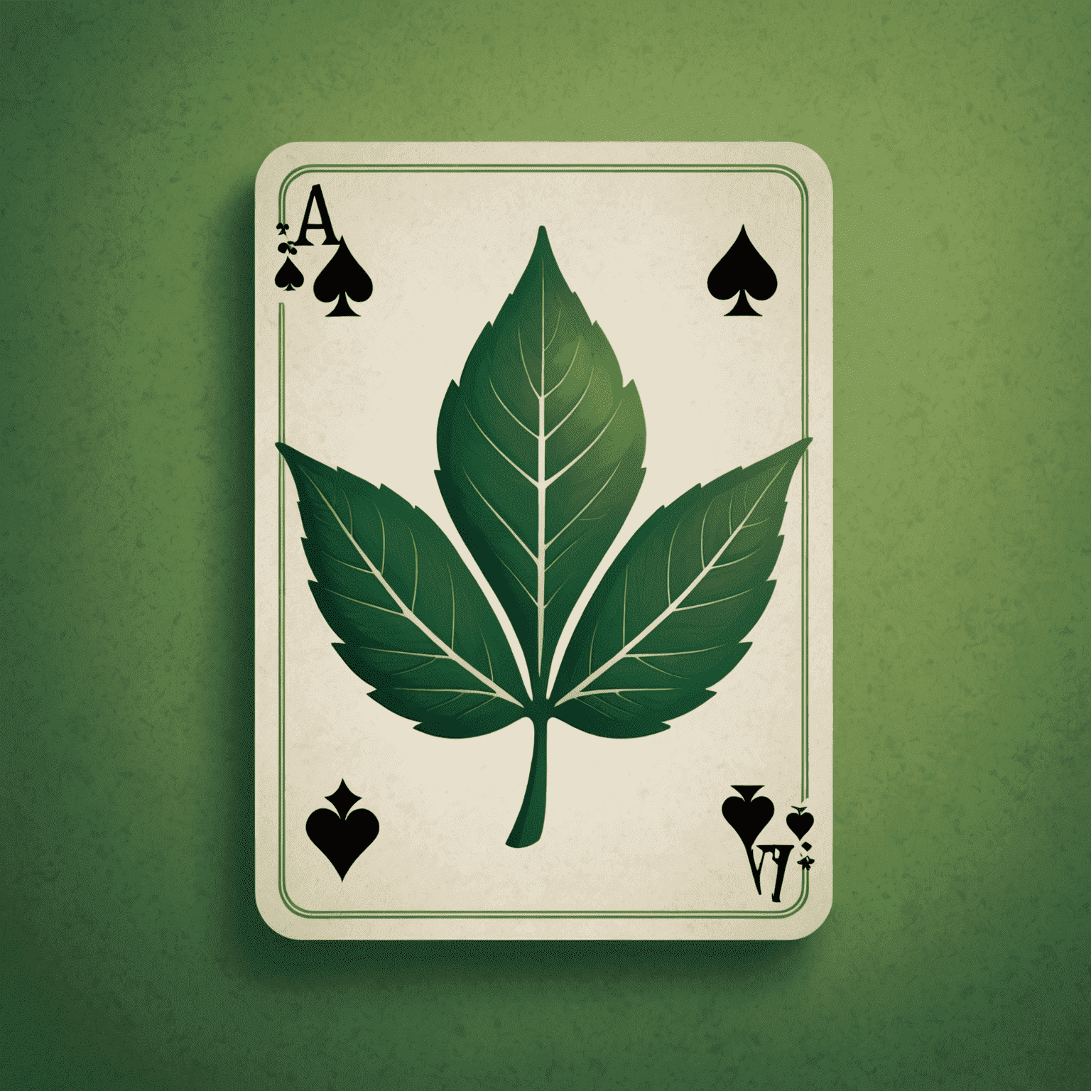 AviaPlinClub Logo - A stylized green leaf with playing card symbols