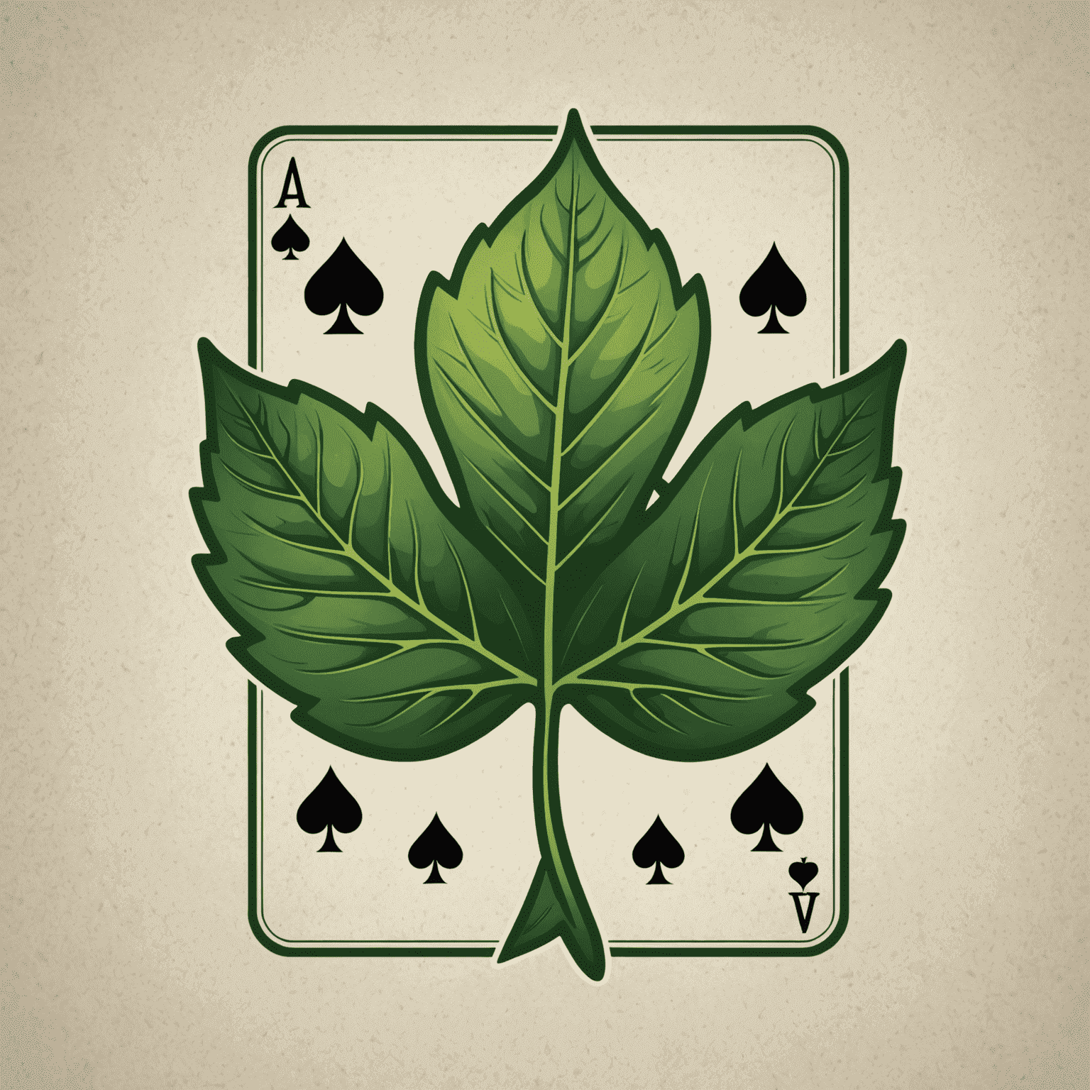 AviaPlinClub Logo - A stylized green leaf with playing card symbols