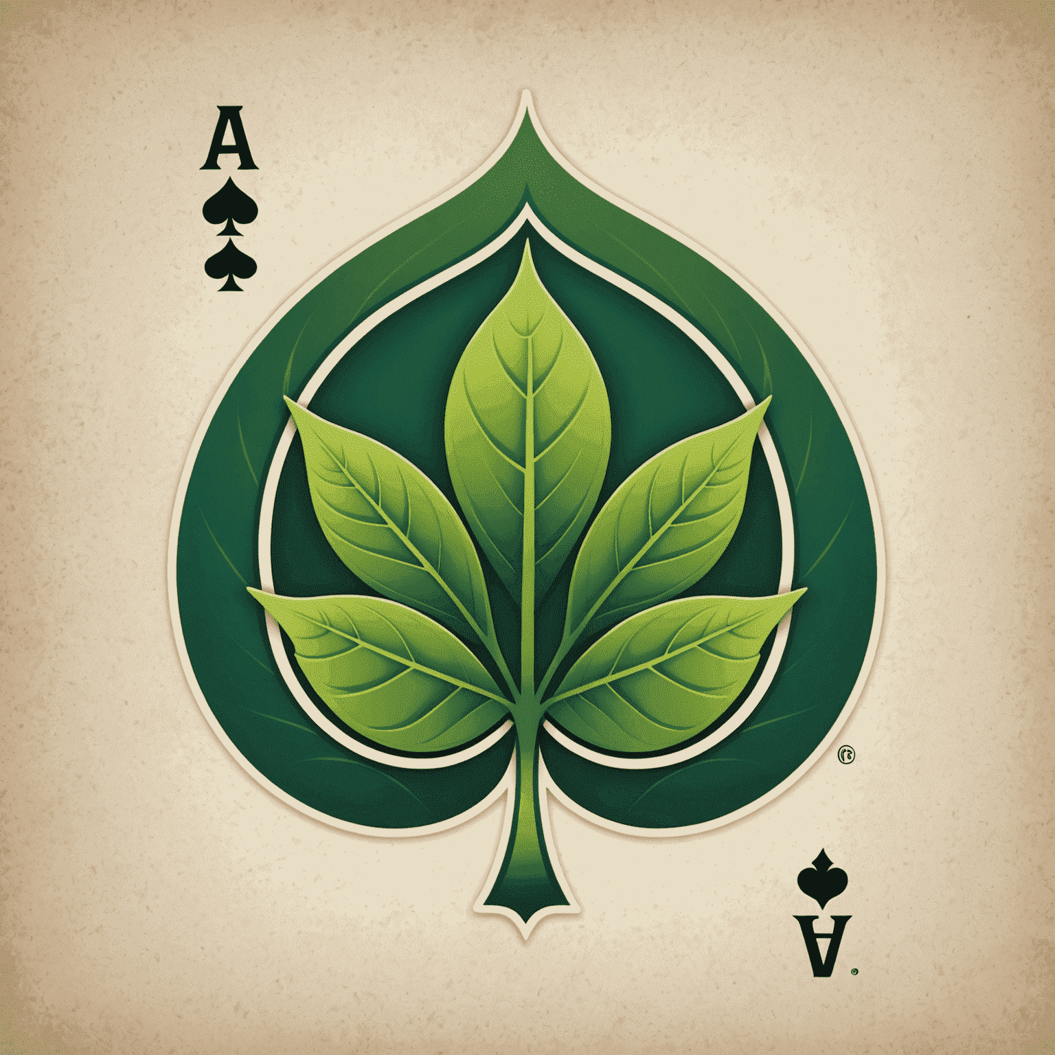 AviaPlinClub Logo - A stylized green leaf with playing card symbols