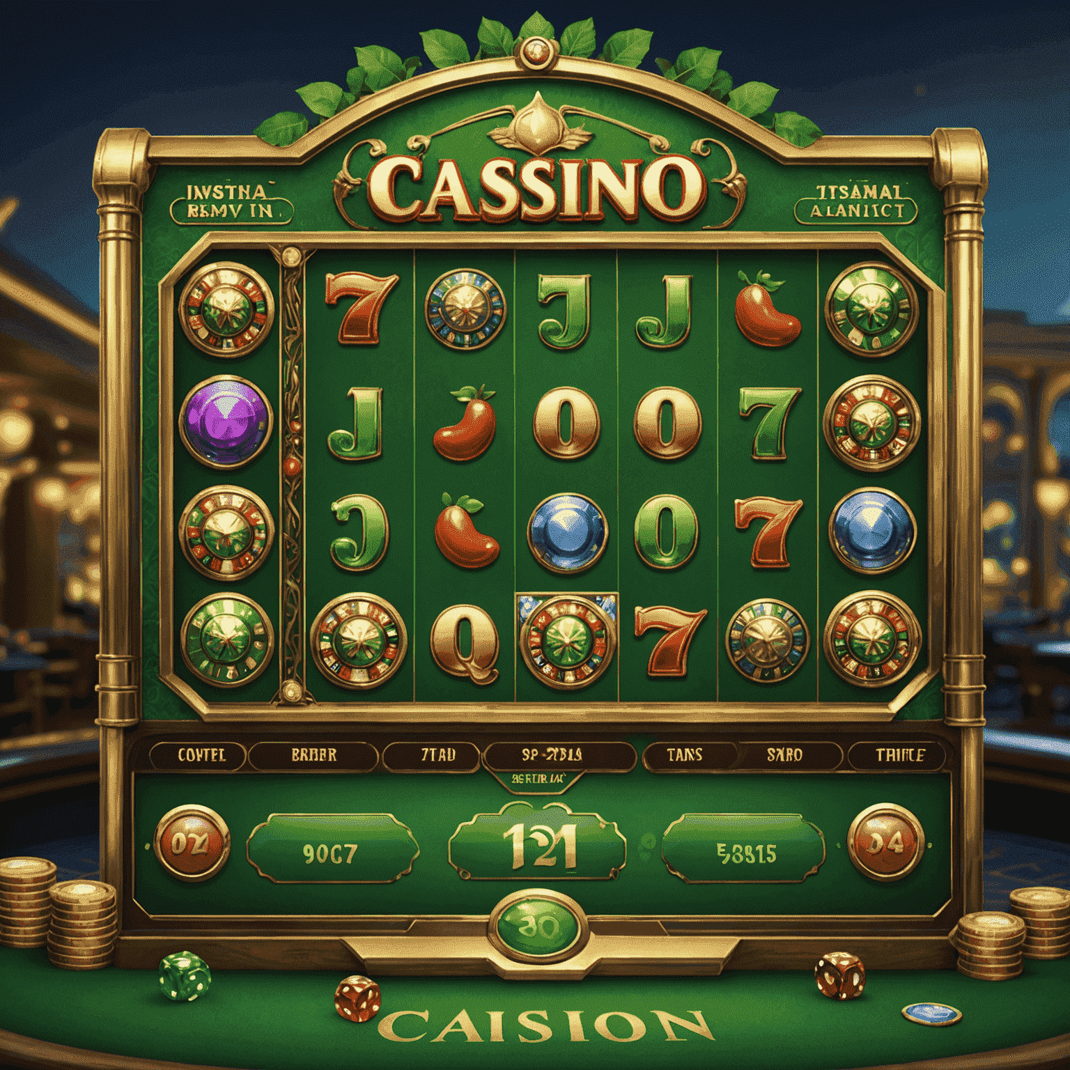 Screenshot of the new casino game featuring innovative gameplay elements and stunning graphics with a green and earthy color scheme