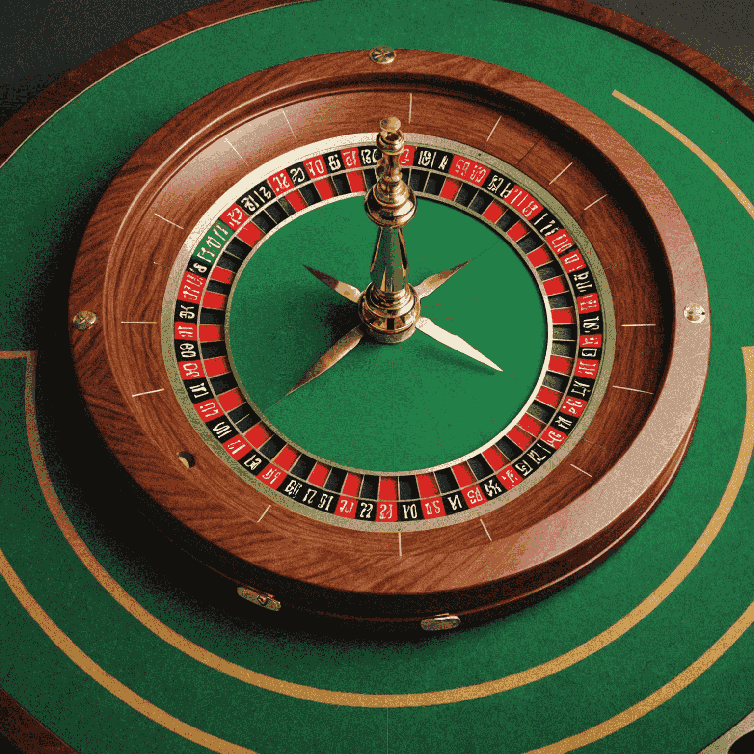 Plink Roulette - An elegant roulette wheel with a natural wood finish and green felt table