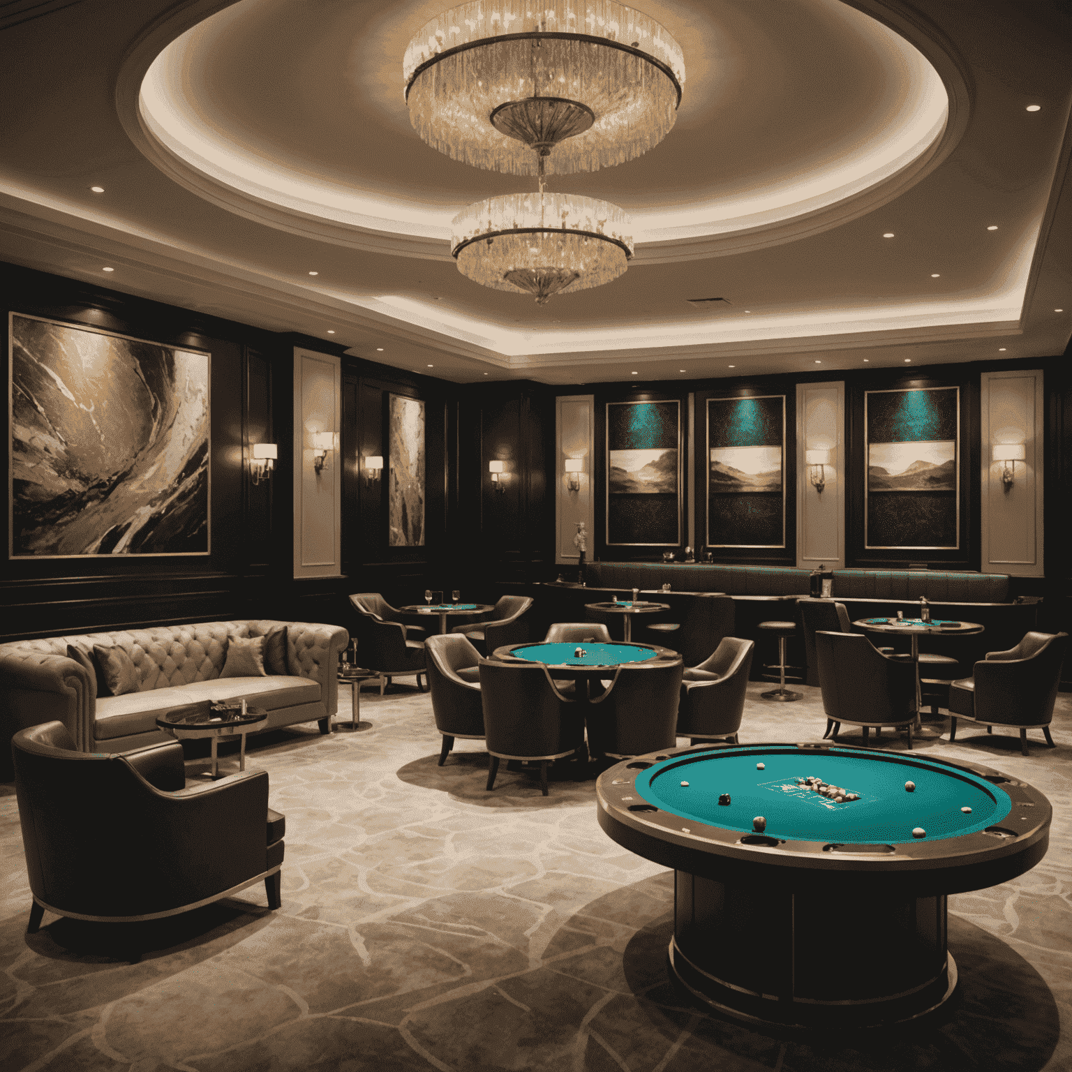 Luxurious VIP lounge with exclusive gaming tables and special rewards